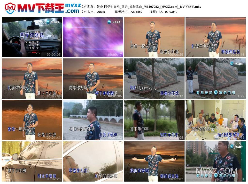贺金-同学你好吗_国语_流行歌曲_MB107082